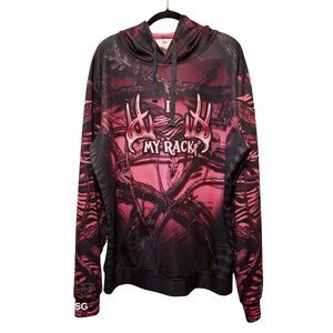 Backwoods Diva Pink Camouflage Hoodie XL "I Love My Rack" Graphic Lightweight Lo